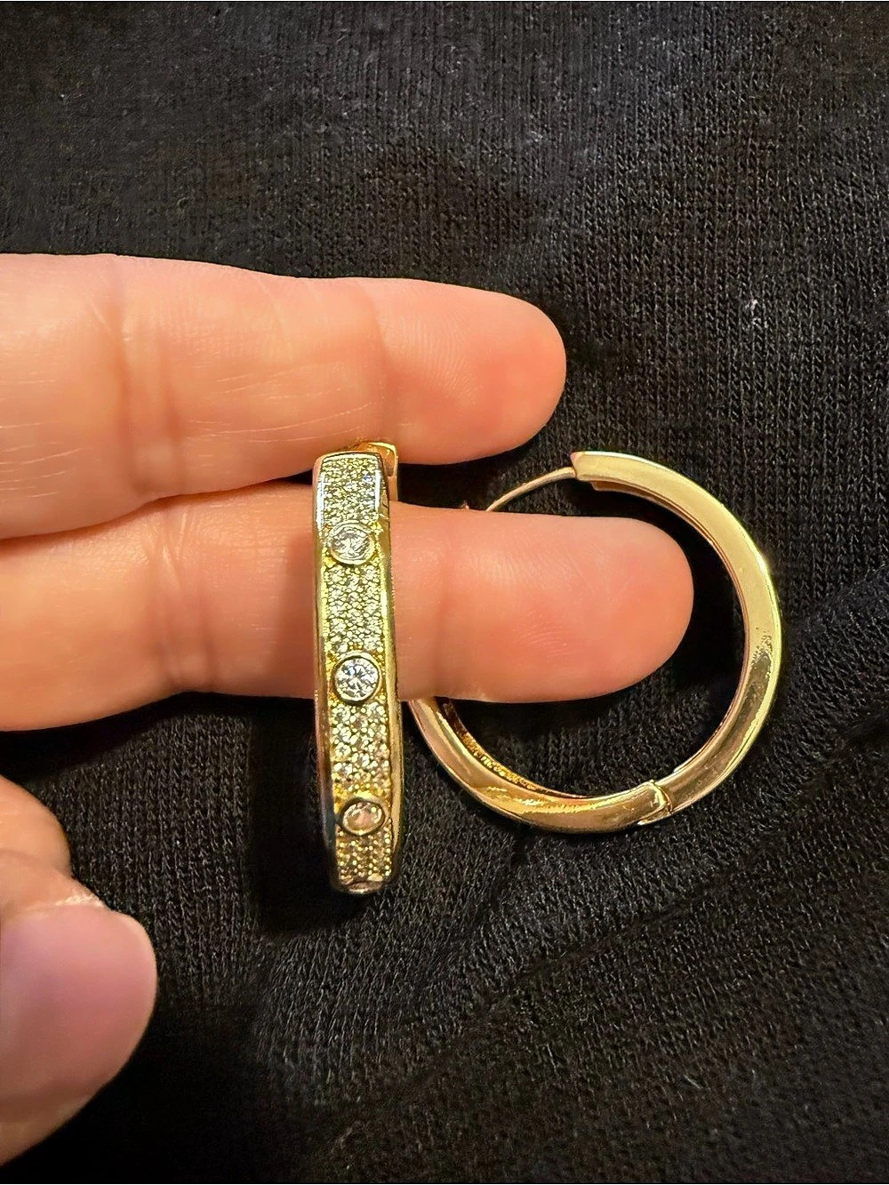 Gold-Tone Textured Hoop Earrings